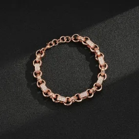 10mm Rose Gold Filled Gypsy Link Belcher Bracelet 8 Inches