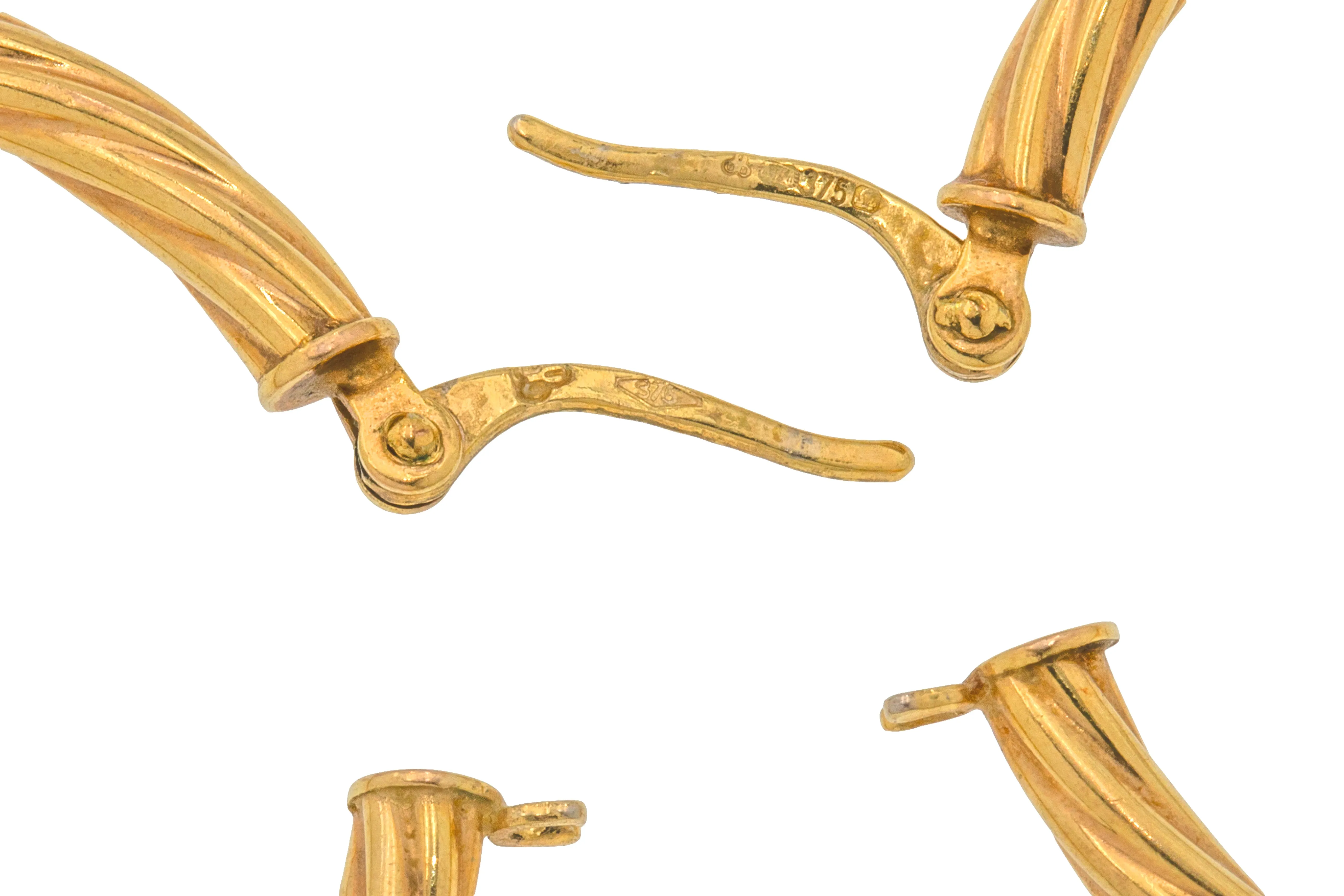 9ct Gold Twisted Hoop Earrings, 35mm Diameter