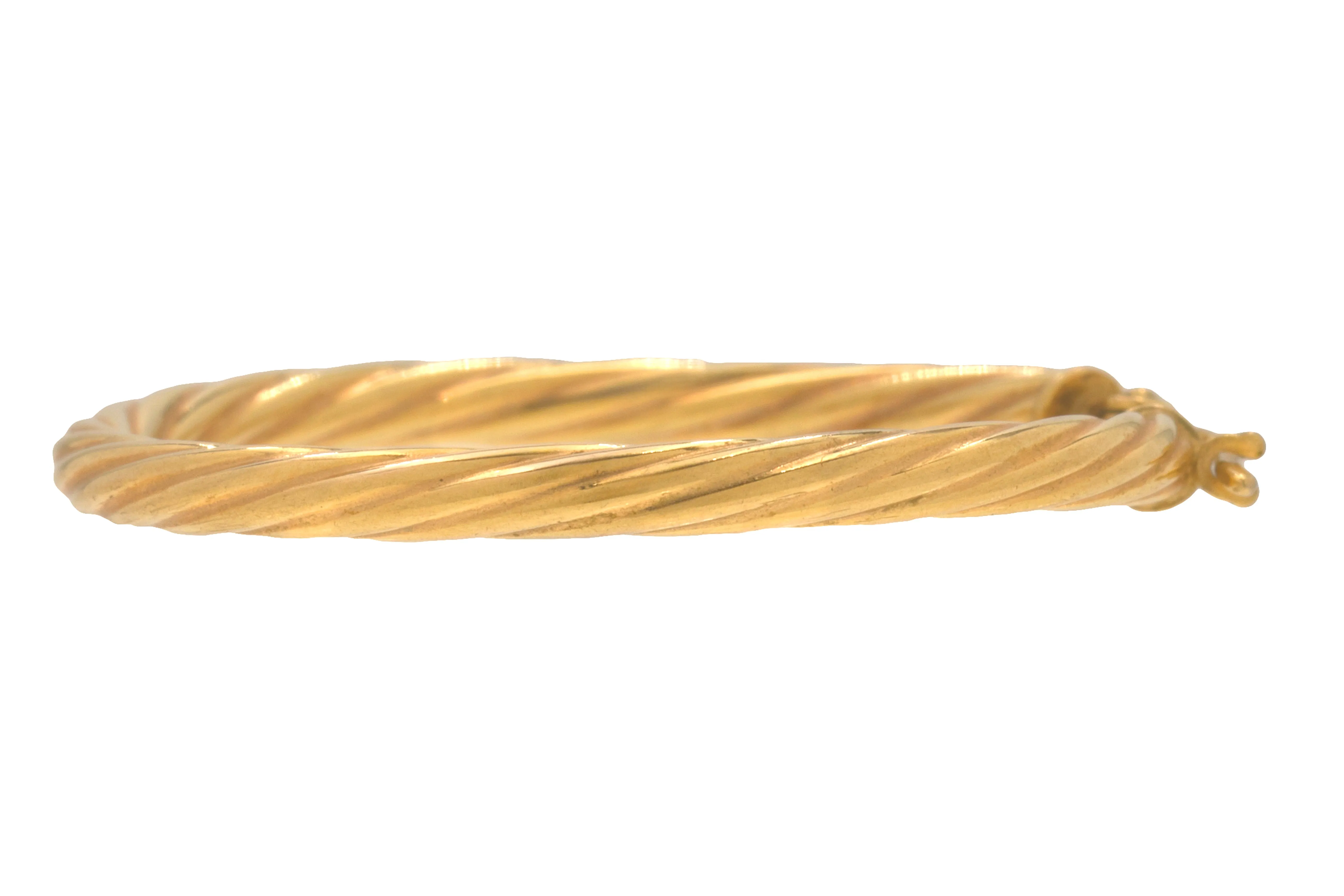 9ct Gold Twisted Hoop Earrings, 35mm Diameter