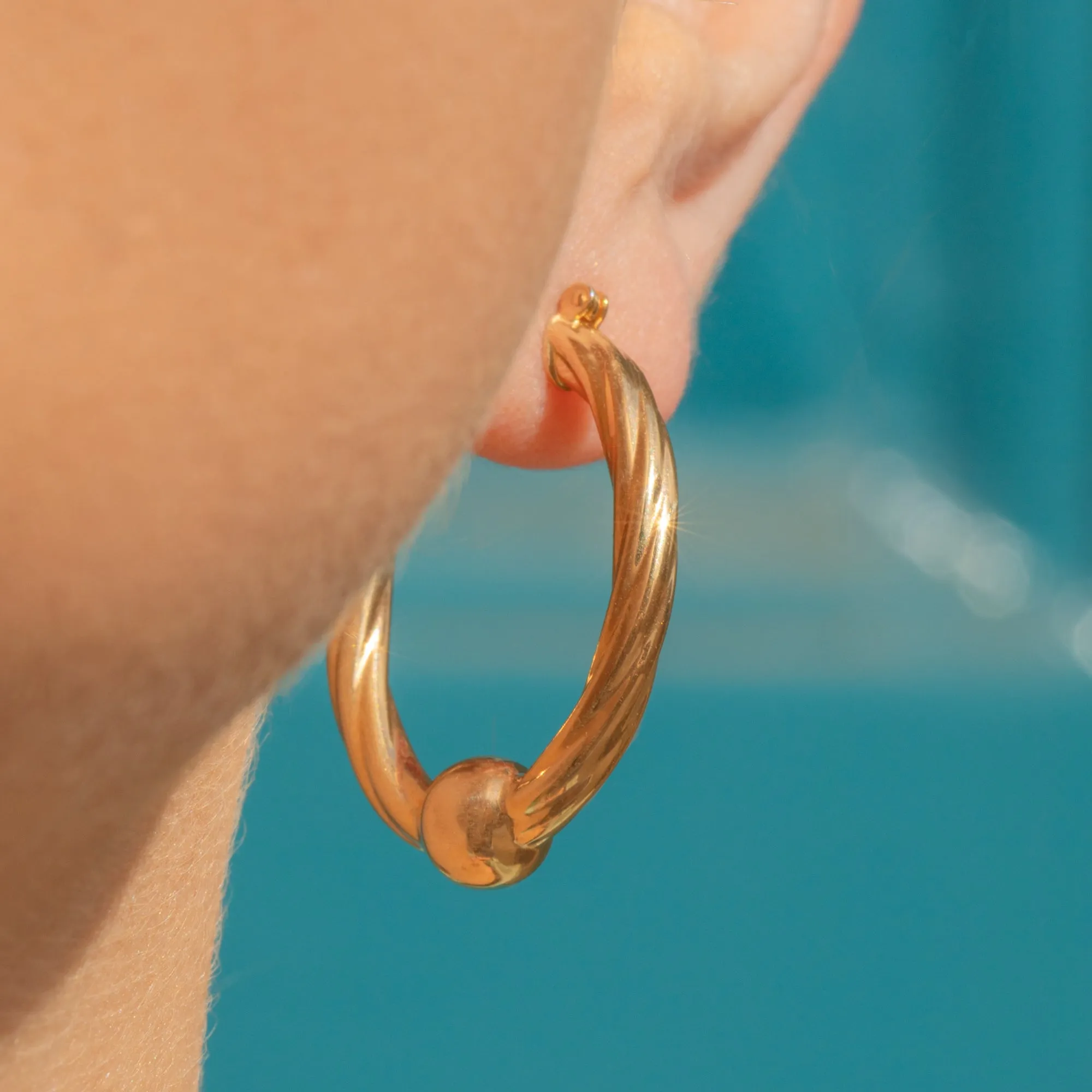 9ct Gold Twisted Hoop Earrings