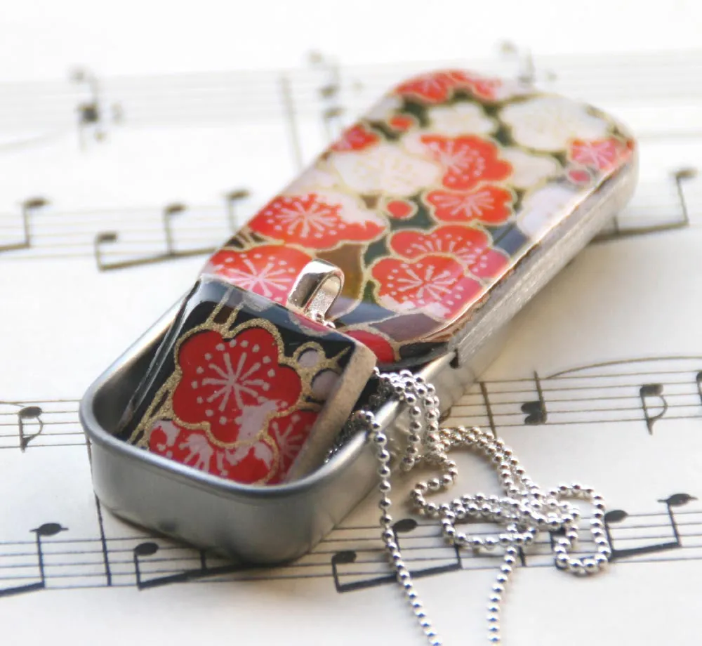 A Scrabble Tile Pendant and Teeny Tiny Tin Sakura Cherry