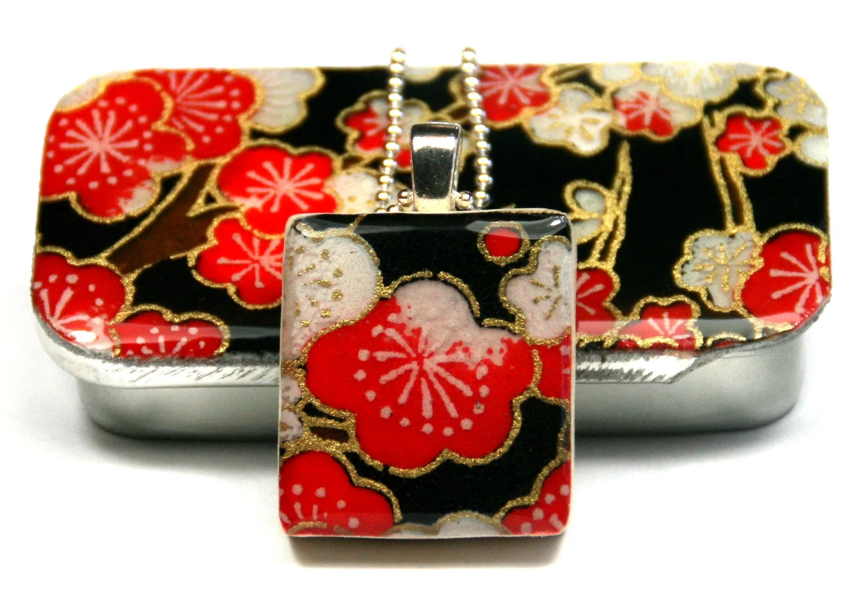 A Scrabble Tile Pendant and Teeny Tiny Tin Sakura Cherry
