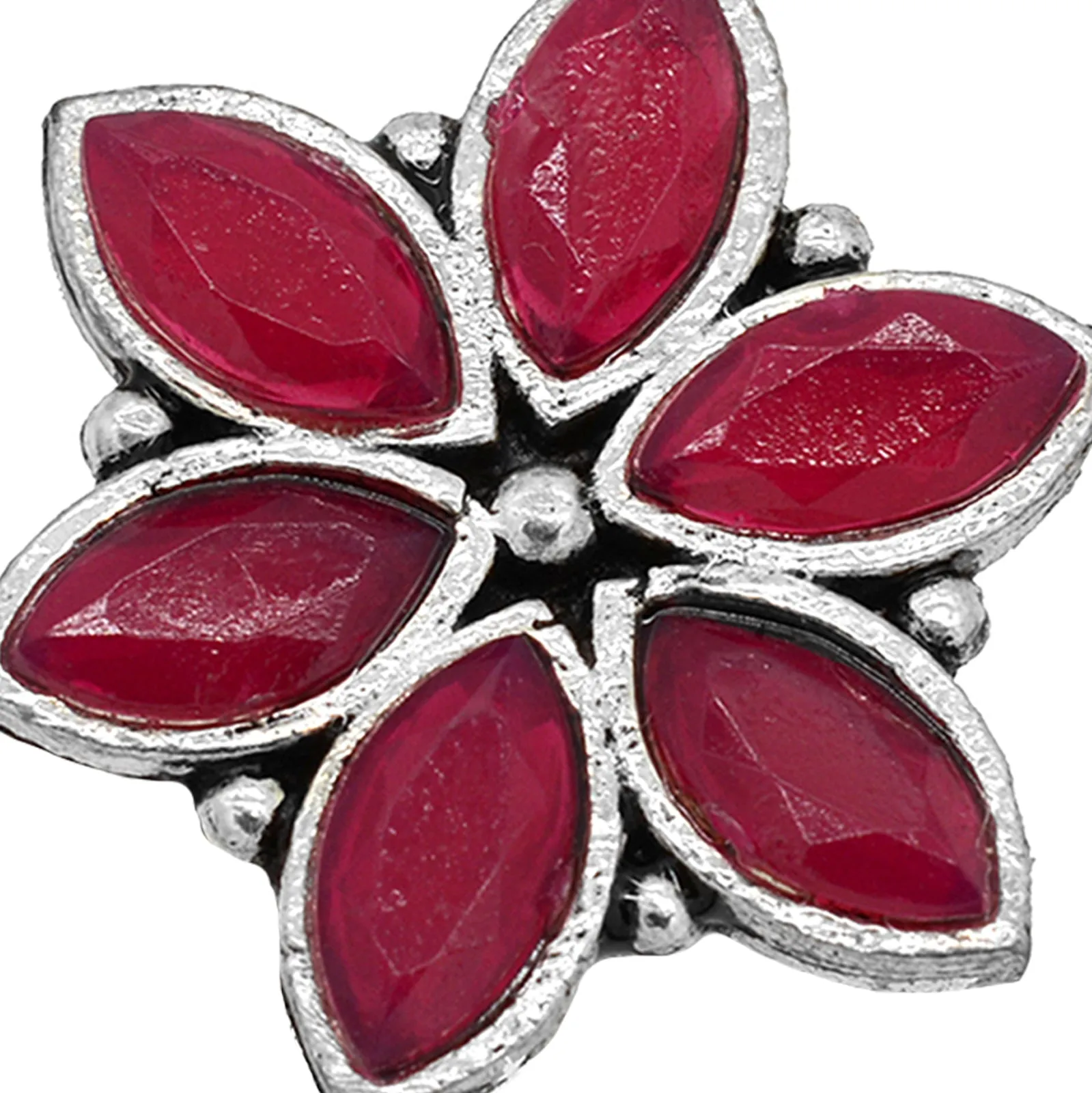 Ageless Red Stone Silver Ring