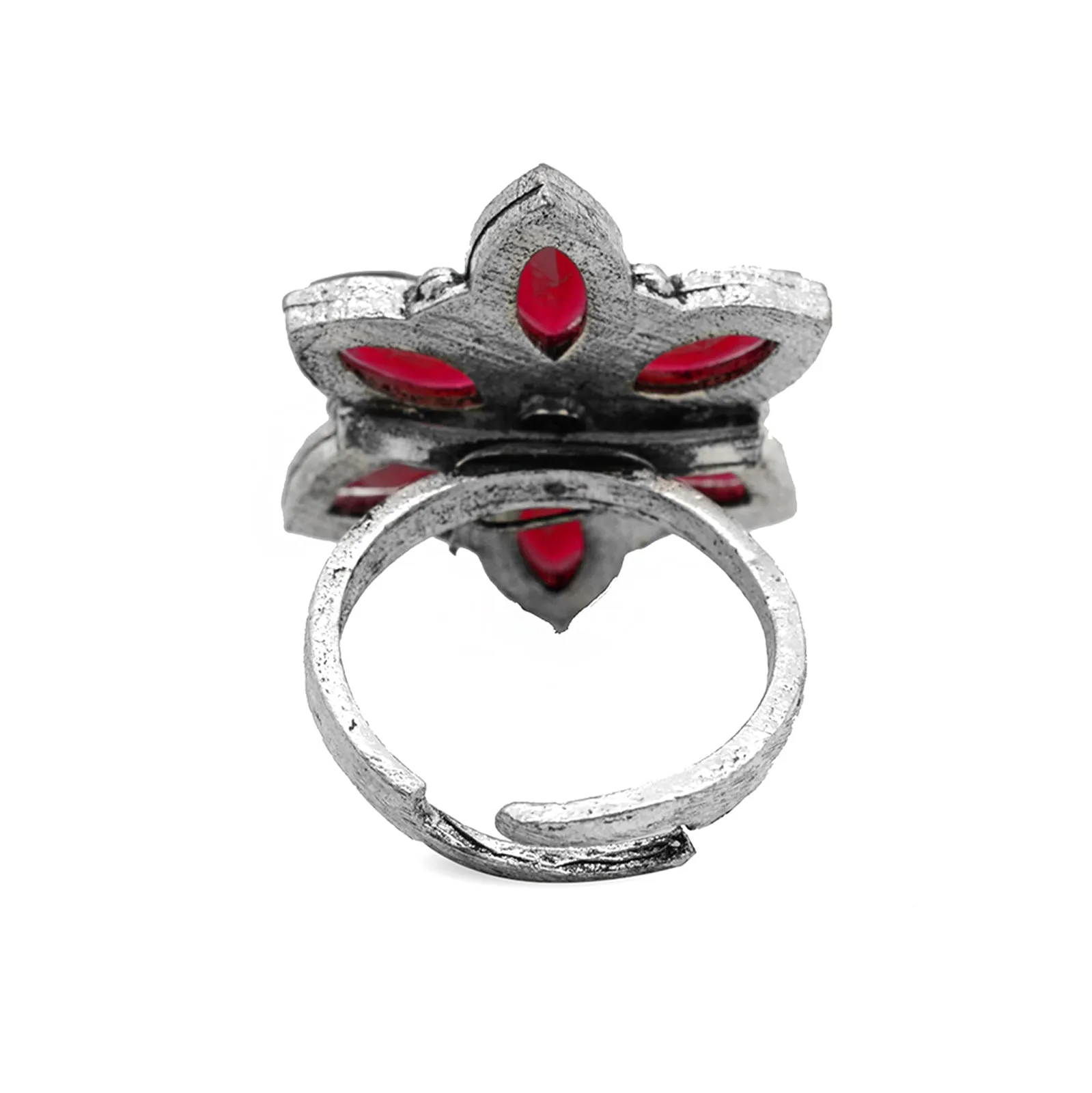 Ageless Red Stone Silver Ring