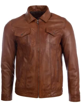 AGQ5 Men's Trucker Harrington Jacket - Nevada Timber