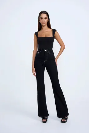 ARIEL RIB TOP - BLACK