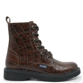 Atlanta Mocassin Brown Croc Boot