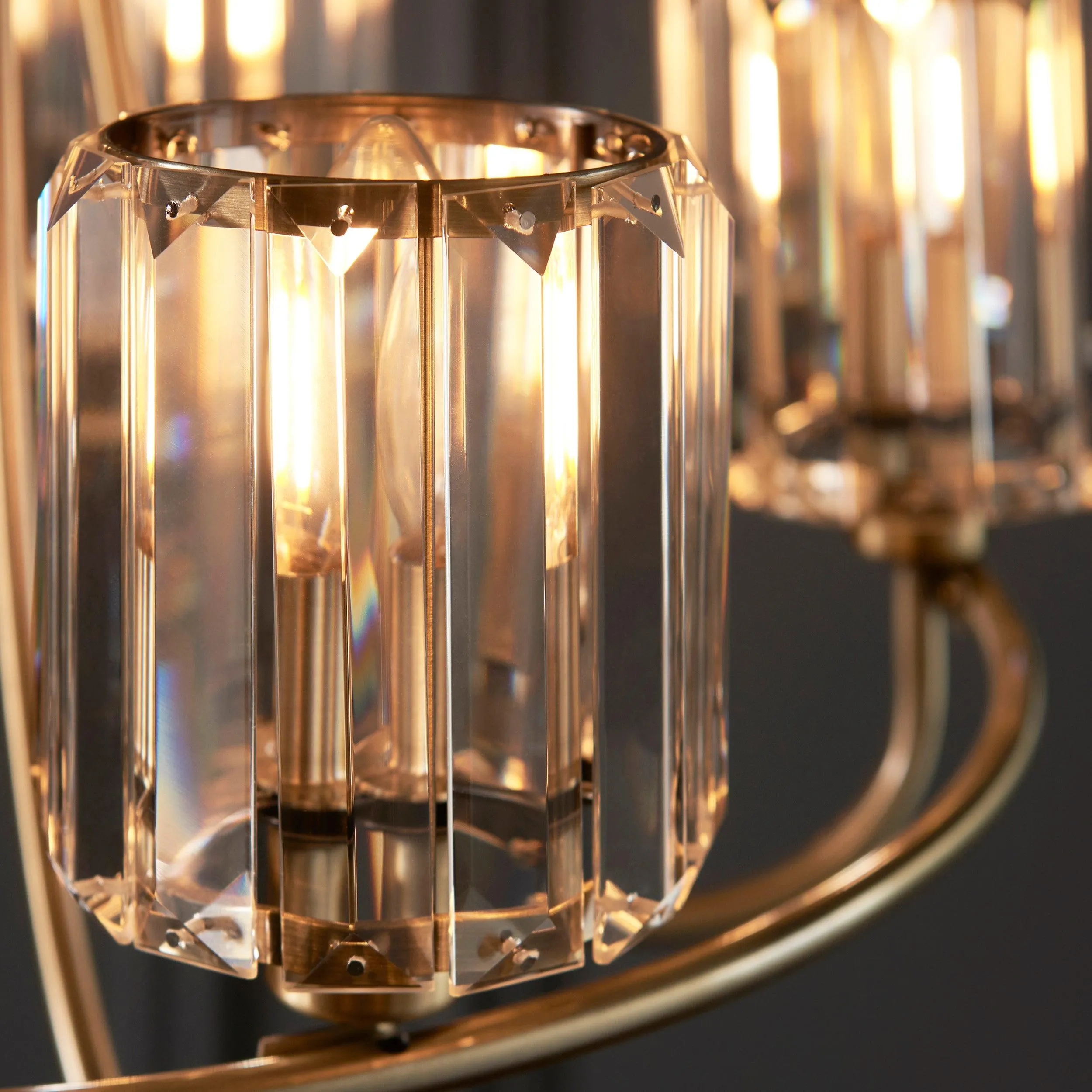 Berenice Brass 5 Light Pendant - Clear Cut Glass Shades Damaged Box