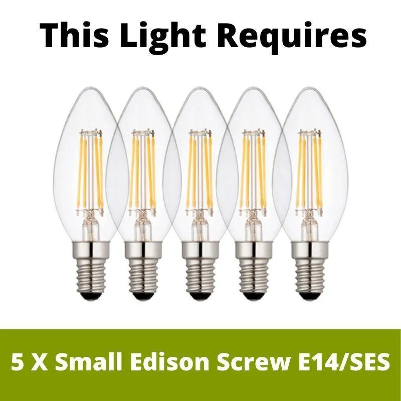Berenice Brass 5 Light Pendant - Clear Cut Glass Shades Damaged Box