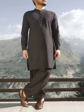 Black Blended Kameez Shalwar - AL-KS-2387