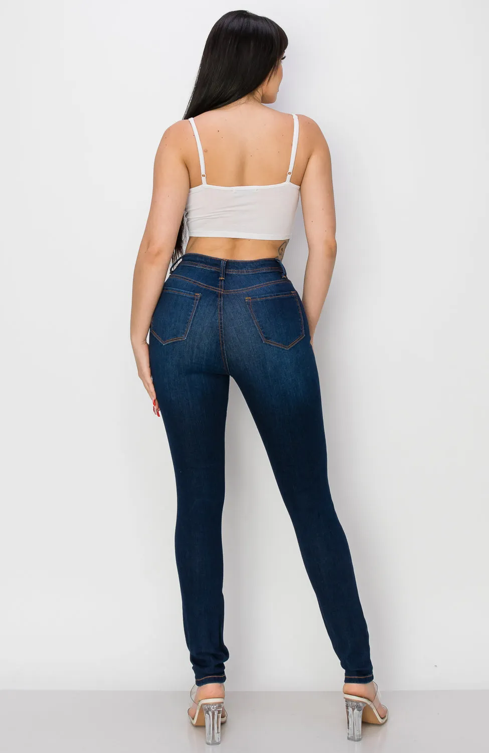 BO-312 HIGH WAISTED STRETCHY SKINNY DENIM JEANS