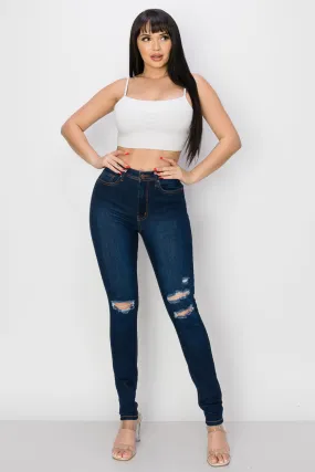 BO-312 HIGH WAISTED STRETCHY SKINNY DENIM JEANS