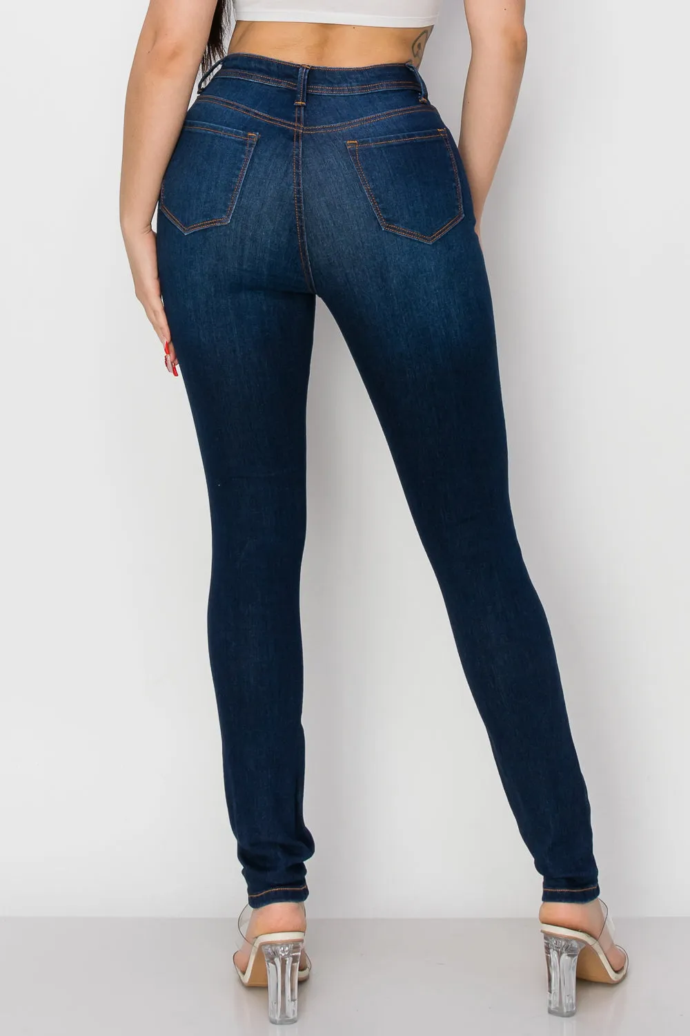 BO-312 HIGH WAISTED STRETCHY SKINNY DENIM JEANS