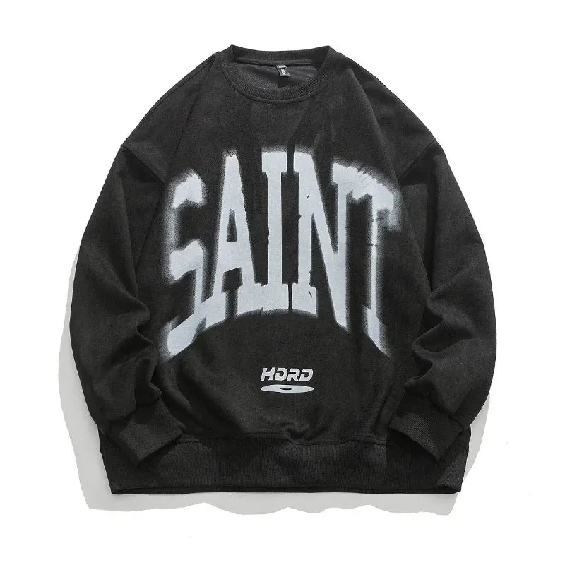BONSIR  -  Mens Letter Printed Sweatshirts Spring New Unisex Pullovers Harajuku O Neck Hip Hop Hoodies