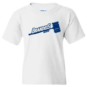 Brandeis Judges Primary Logo Youth T Shirt - White