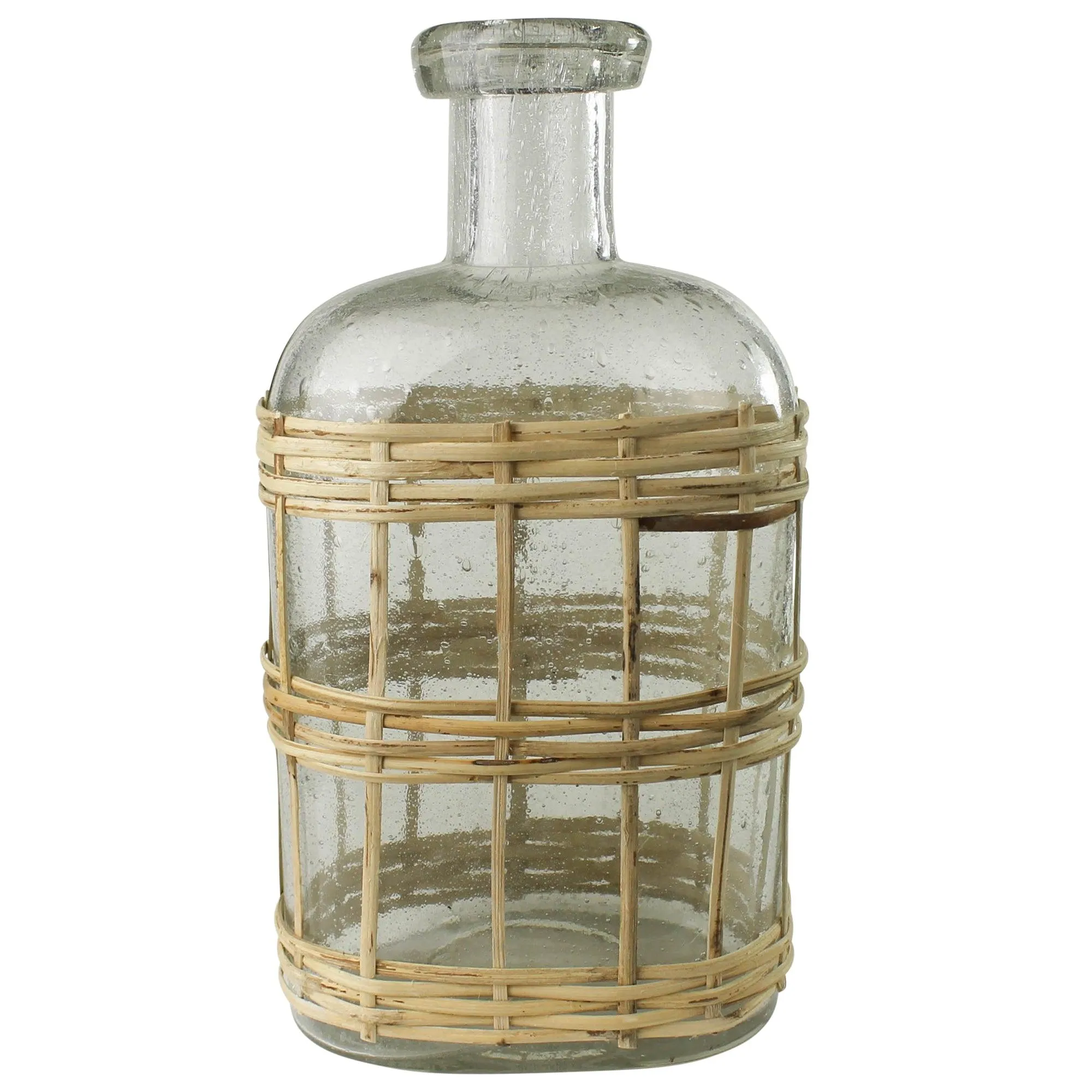 Cairo Bottle - Glass & Rattan