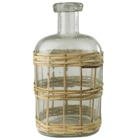 Cairo Bottle - Glass & Rattan