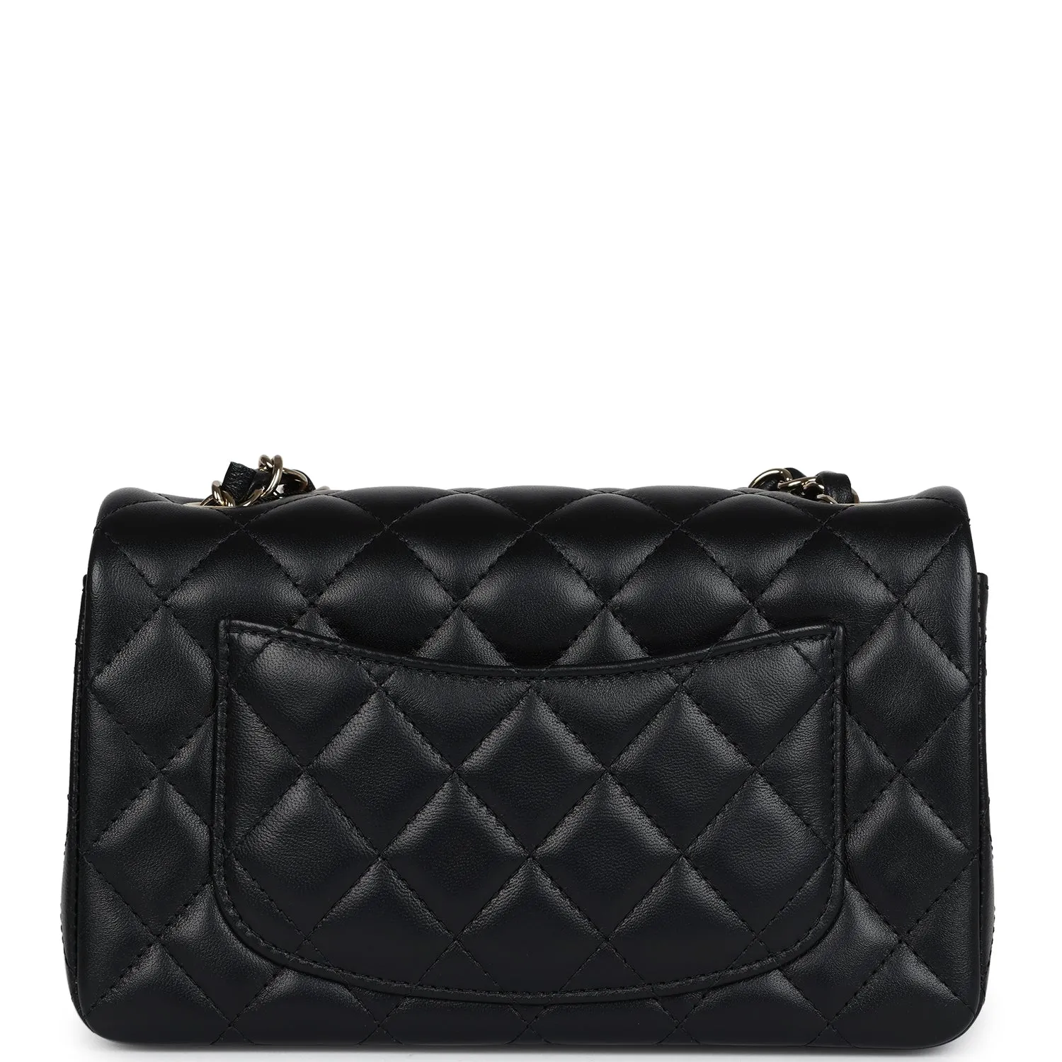Chanel Mini Classic Rectangular Flap Bag Black Lambskin Light Gold Hardware