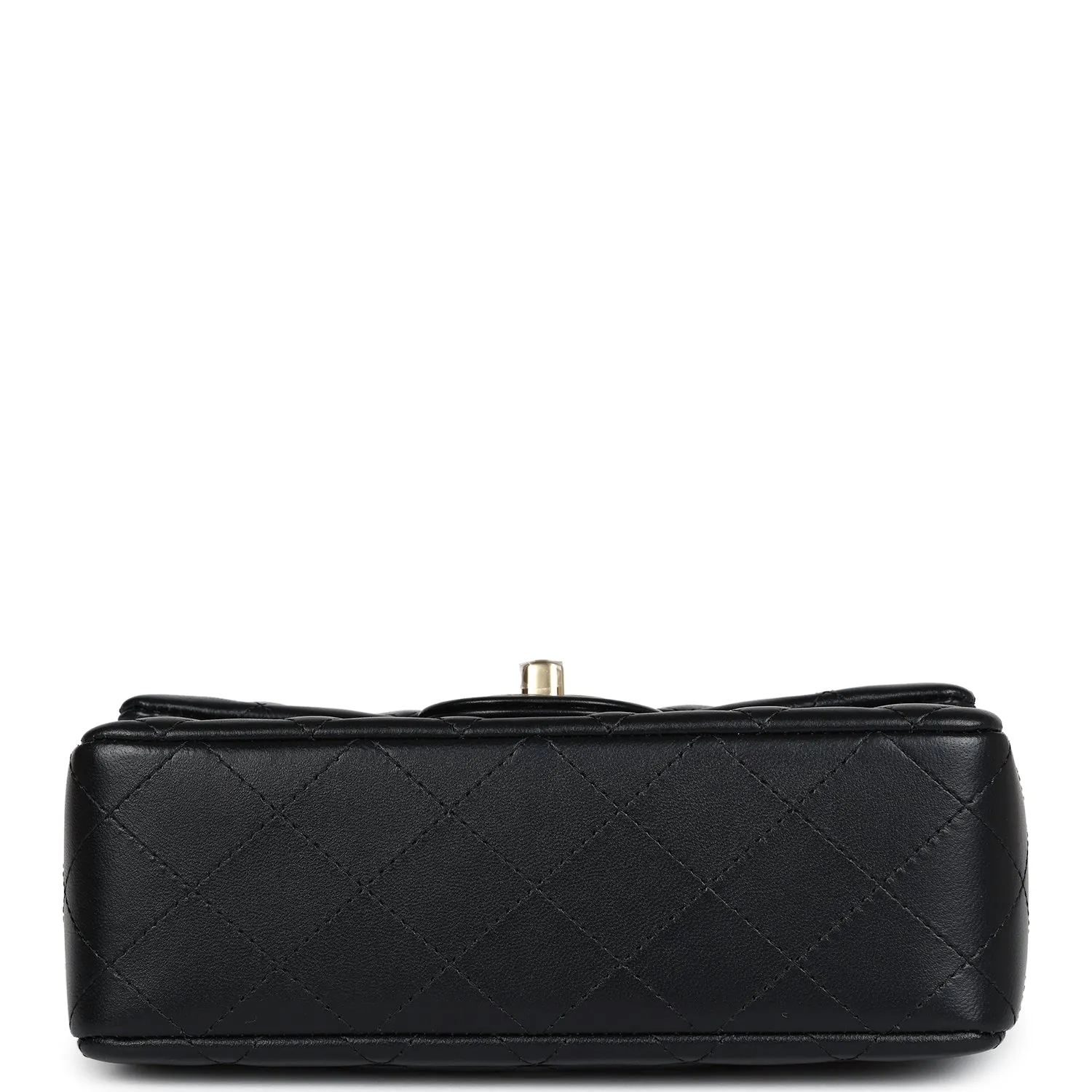 Chanel Mini Classic Rectangular Flap Bag Black Lambskin Light Gold Hardware