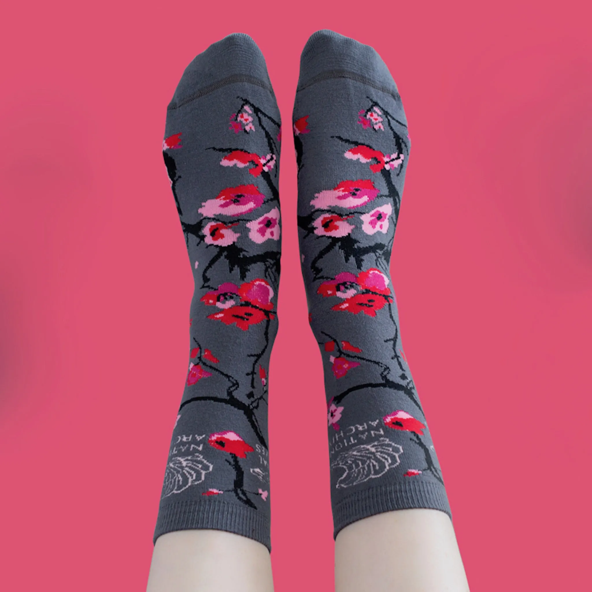 Cherry Blossom Rose Art Socks