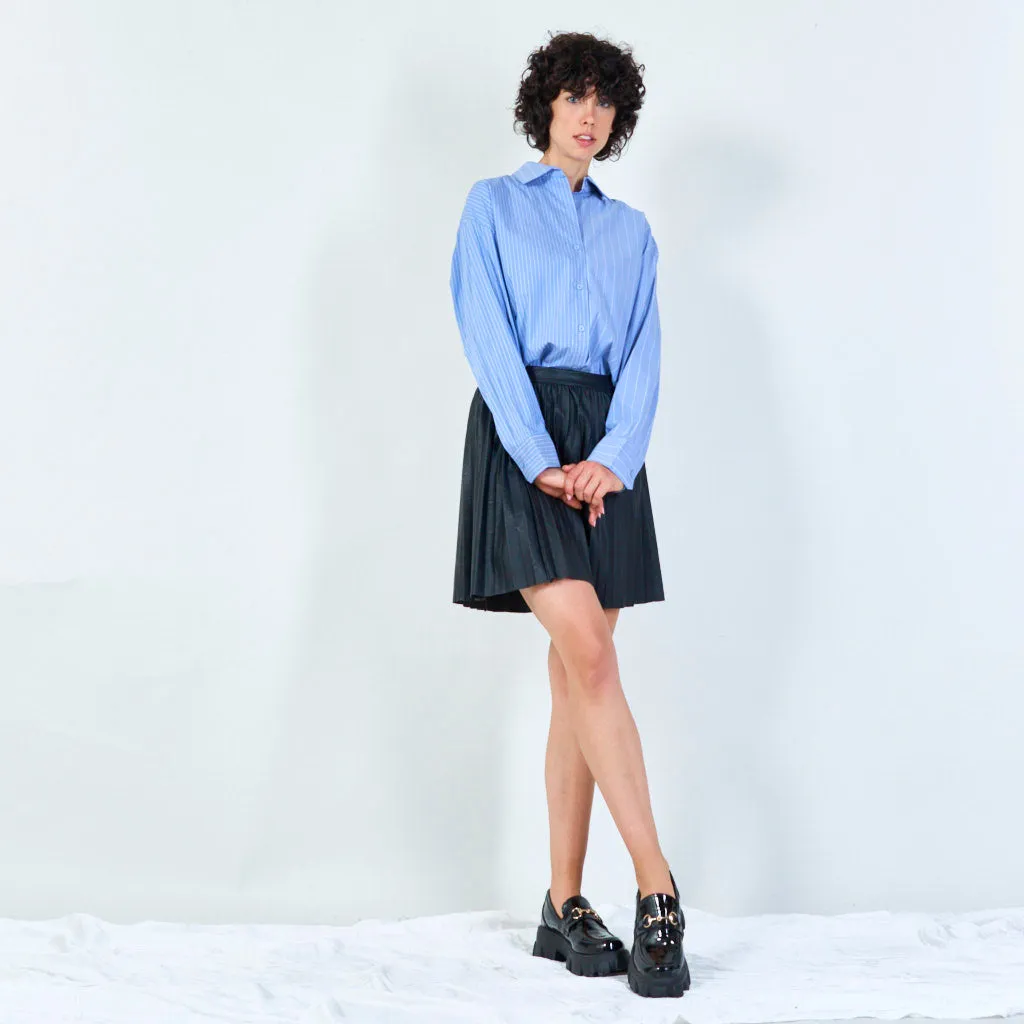 Classic striped oversized button-down shirt wholesale