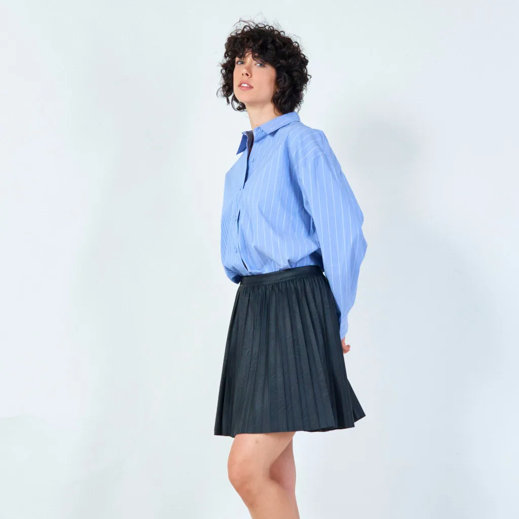 Classic striped oversized button-down shirt wholesale