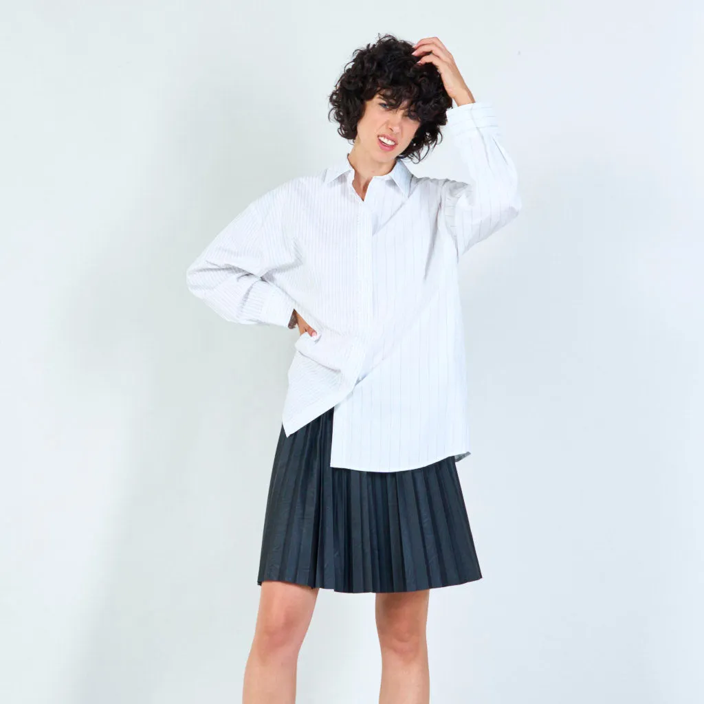 Classic striped oversized button-down shirt wholesale