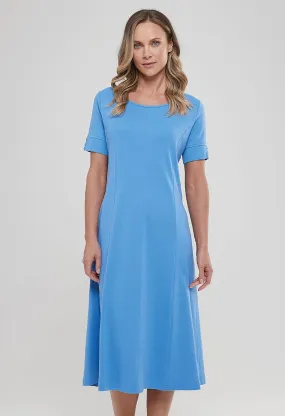 Cotton Rib Amy Dress – Blue