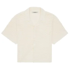 Crochet Cropped Shirt - Ecru