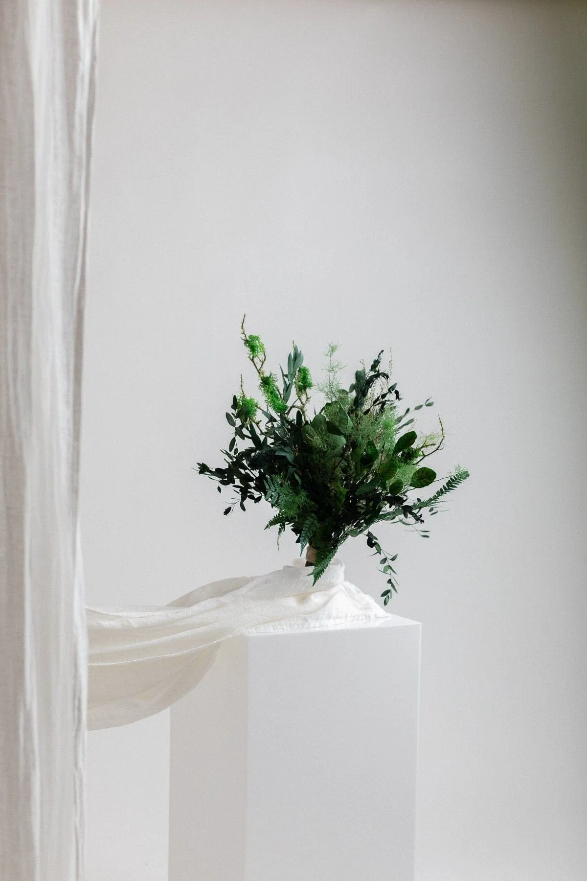 Dried & Artificial Flowers Bridal Bouquet - Dark Green