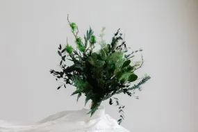 Dried & Artificial Flowers Bridal Bouquet - Dark Green