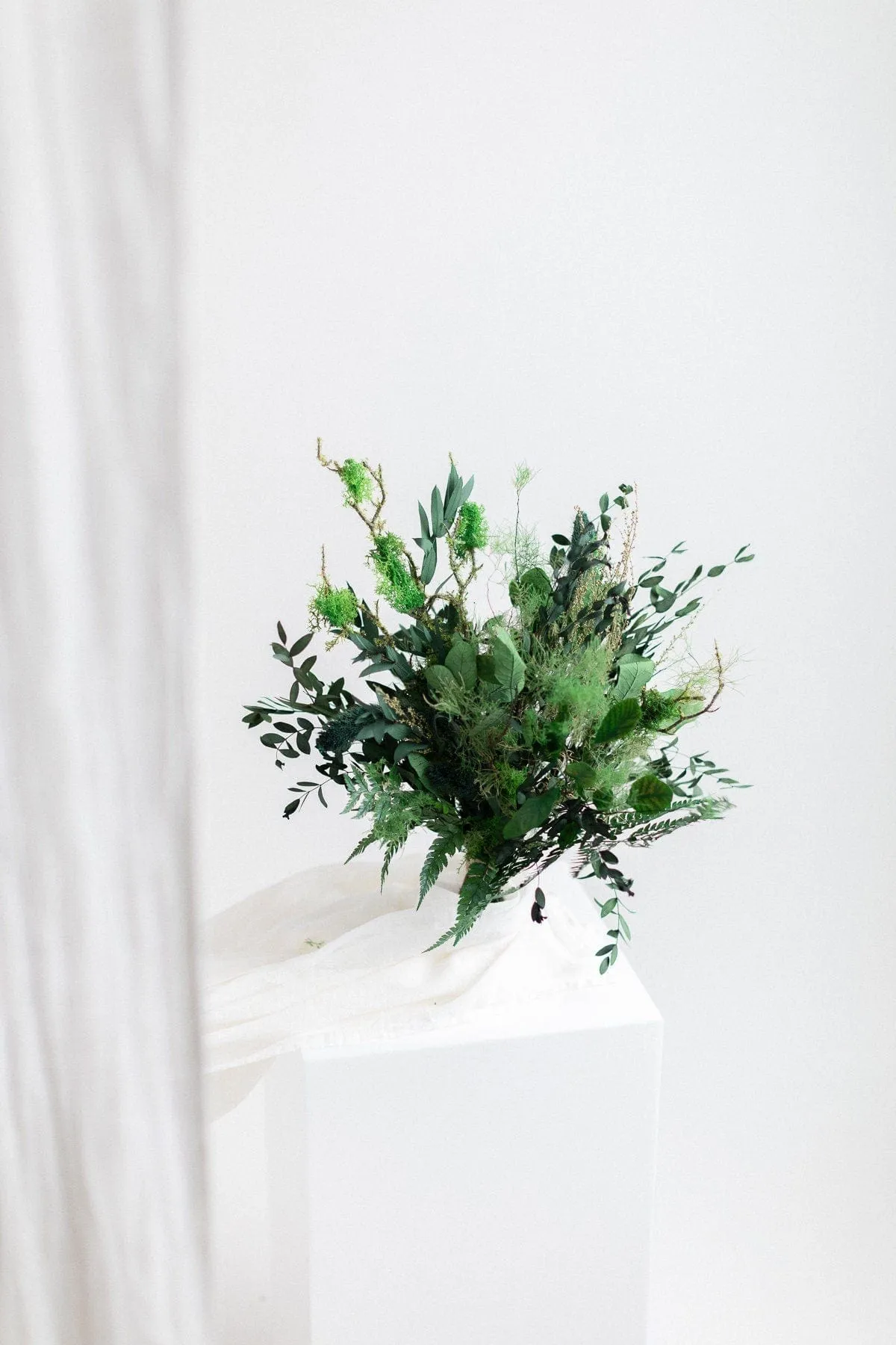 Dried & Artificial Flowers Bridal Bouquet - Dark Green