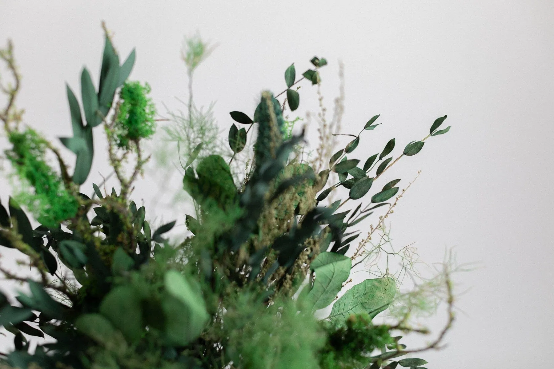 Dried & Artificial Flowers Bridal Bouquet - Dark Green