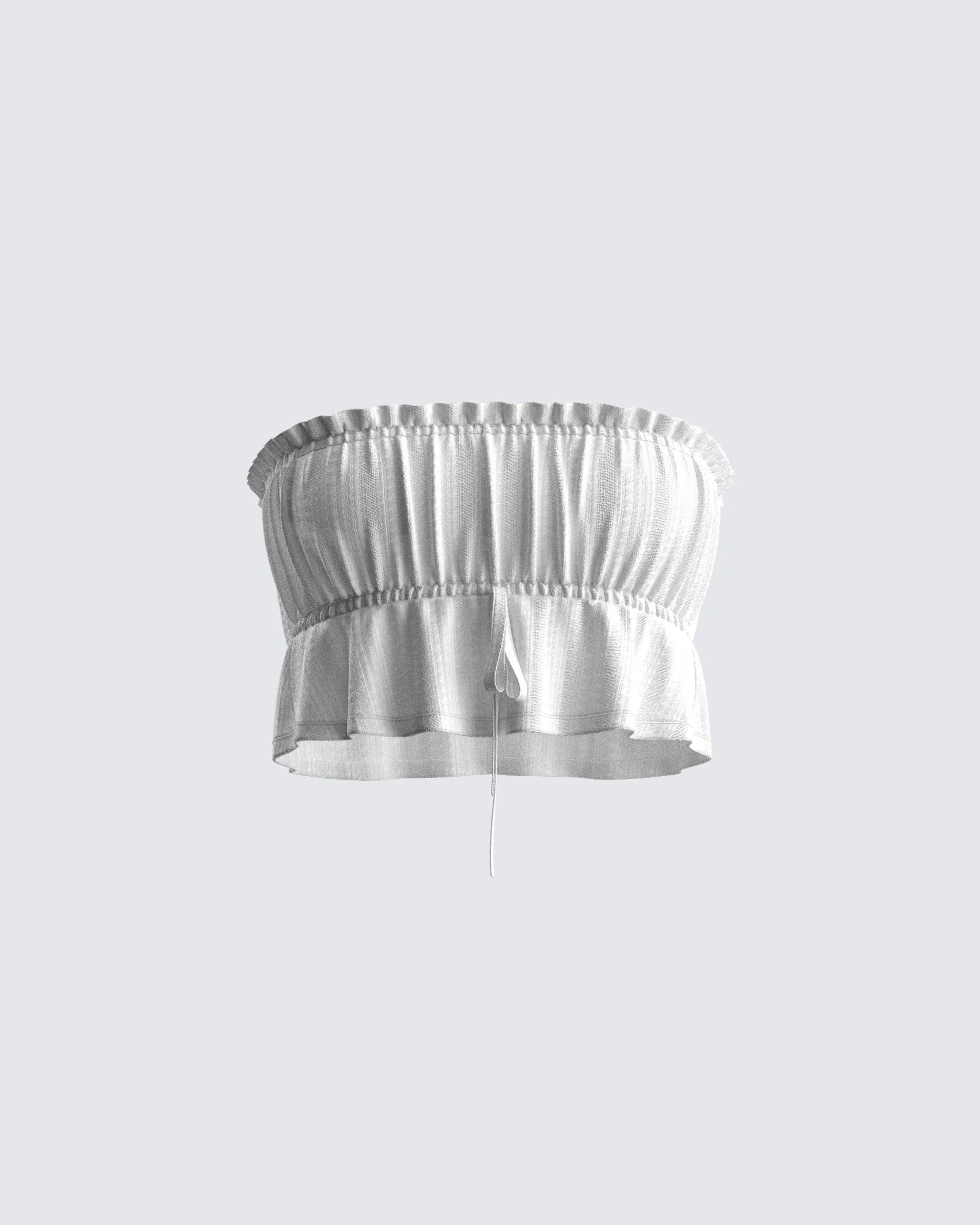 Elva White Cotton Strapless Top