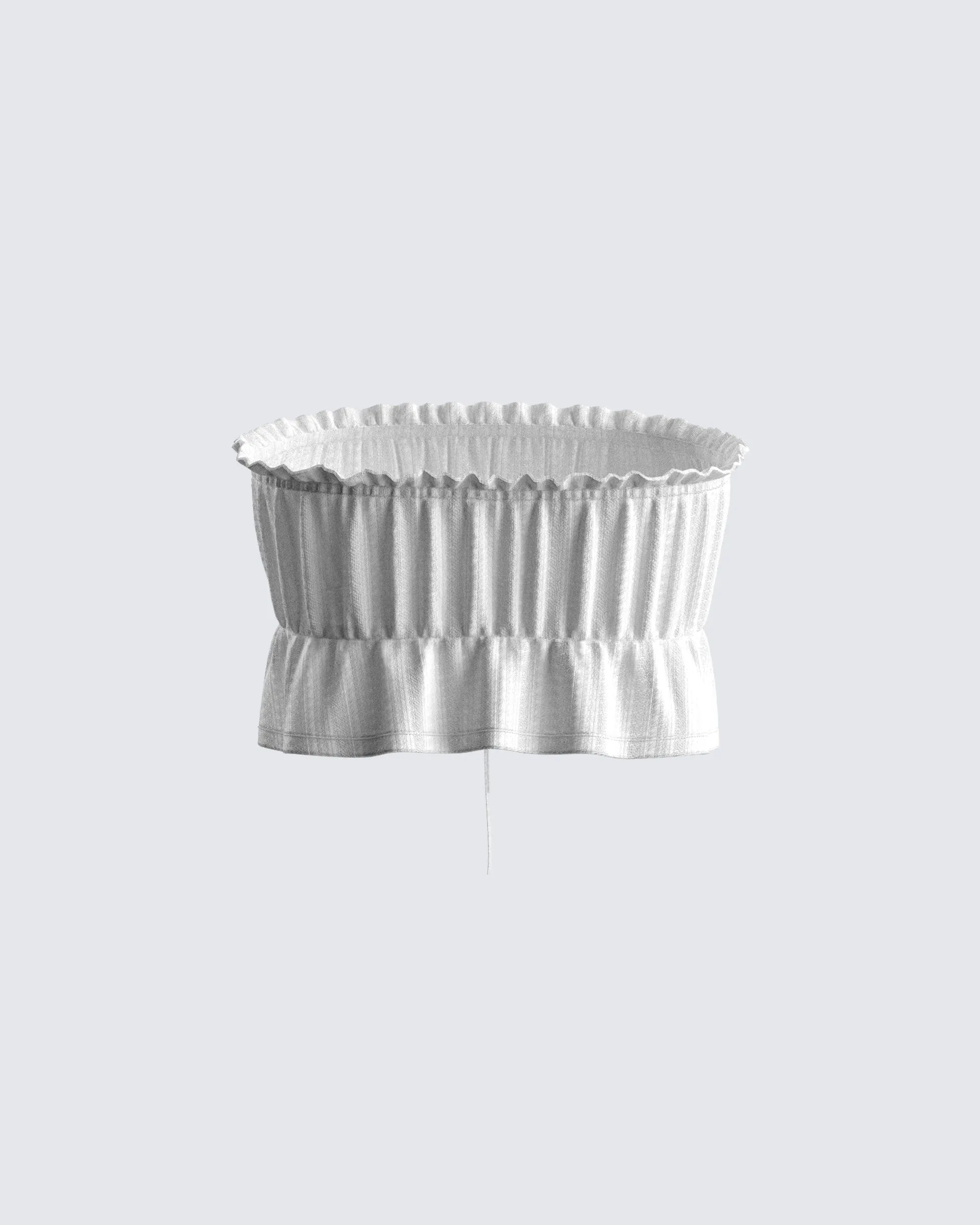Elva White Cotton Strapless Top