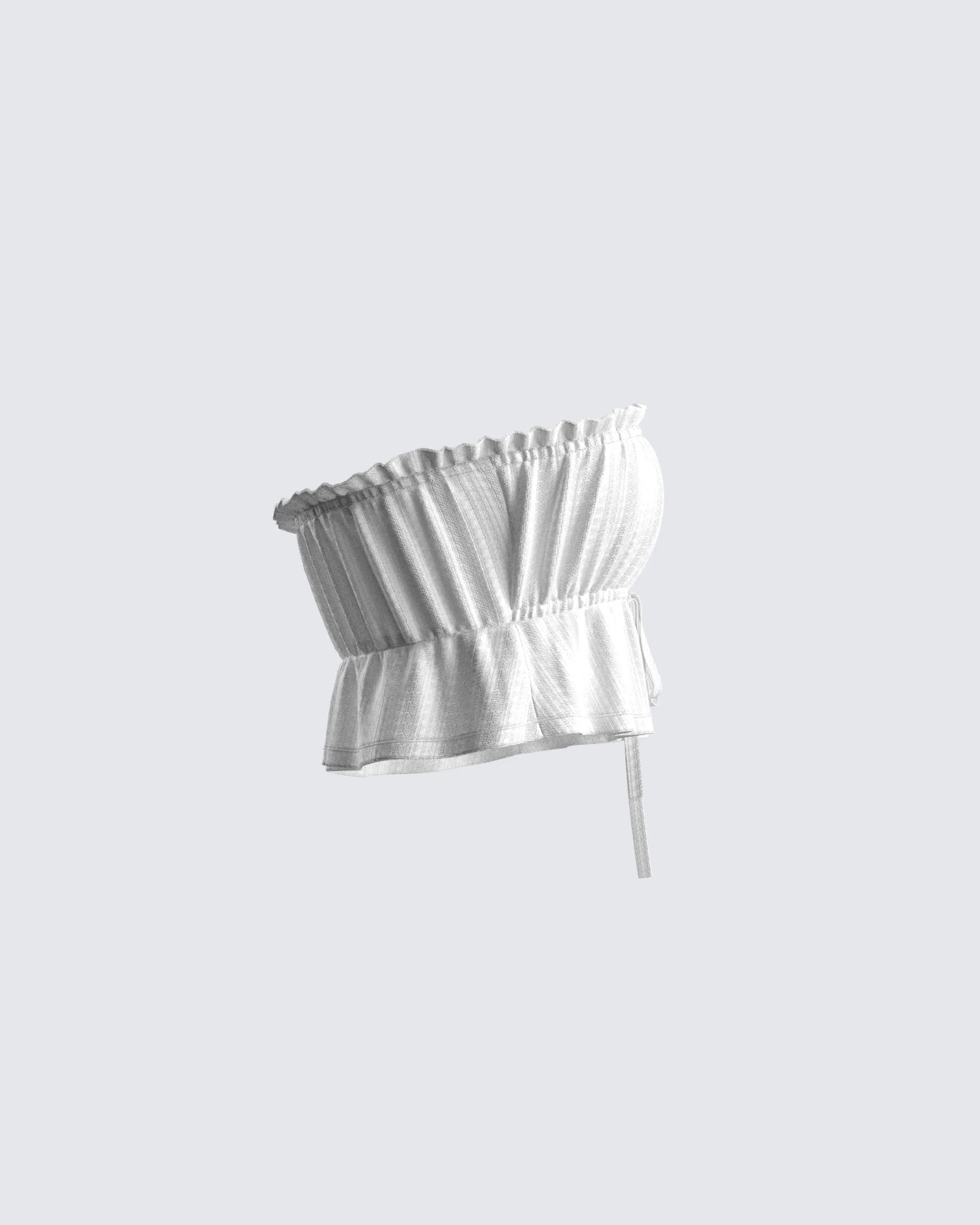 Elva White Cotton Strapless Top