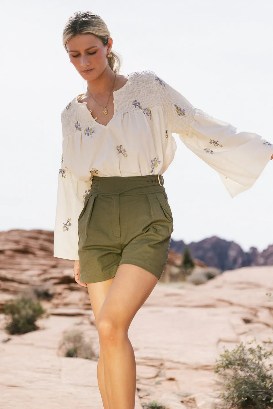 Embroidered Floral Blouse - FINAL SALE