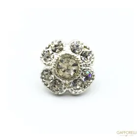 Flower Buttons with Rhinestones - Art. 5197