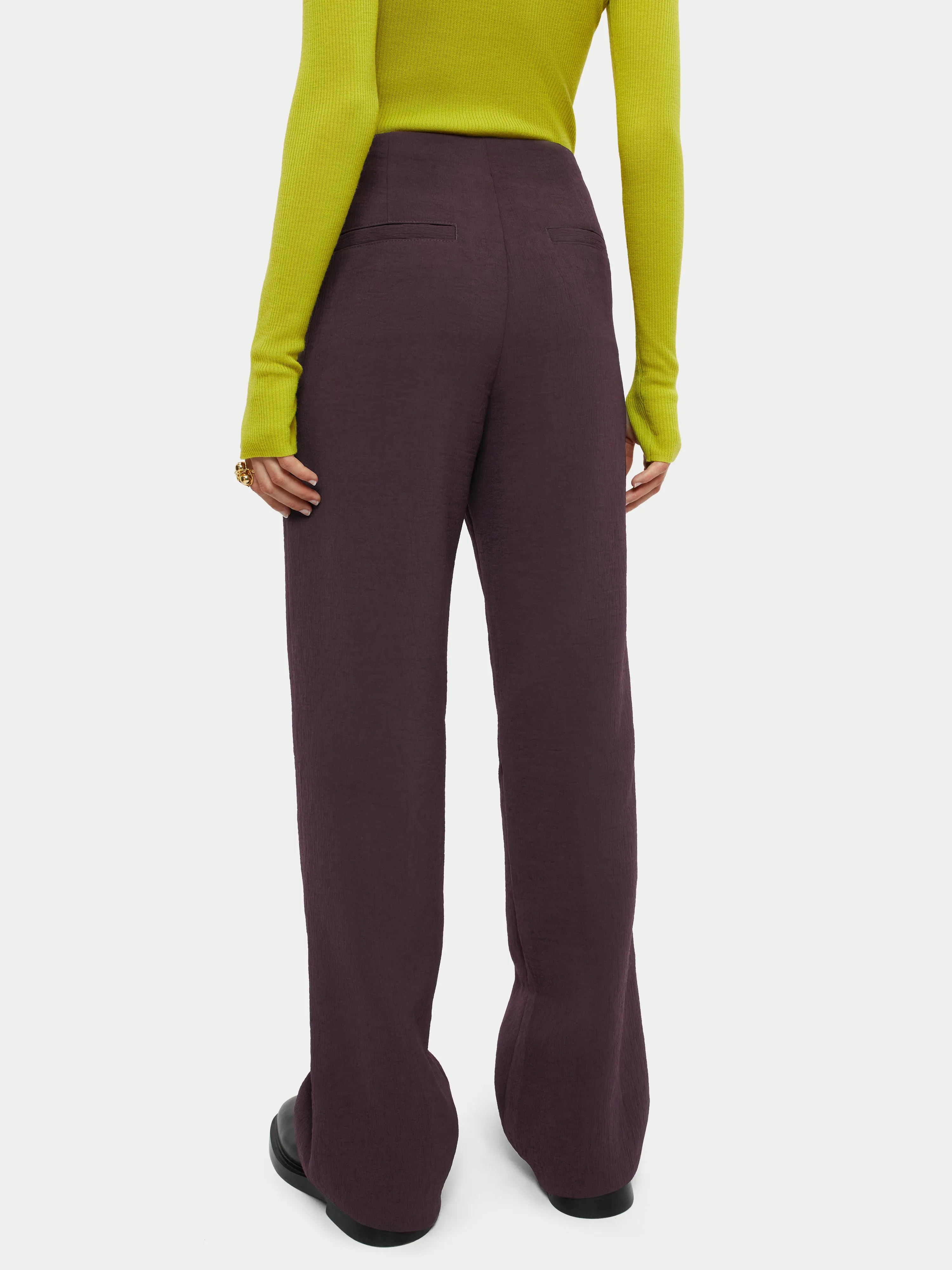 Hale Textured Trouser | Oxblood