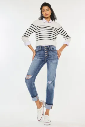 HIGH RISE SKIINY STRAIGHT JEAN