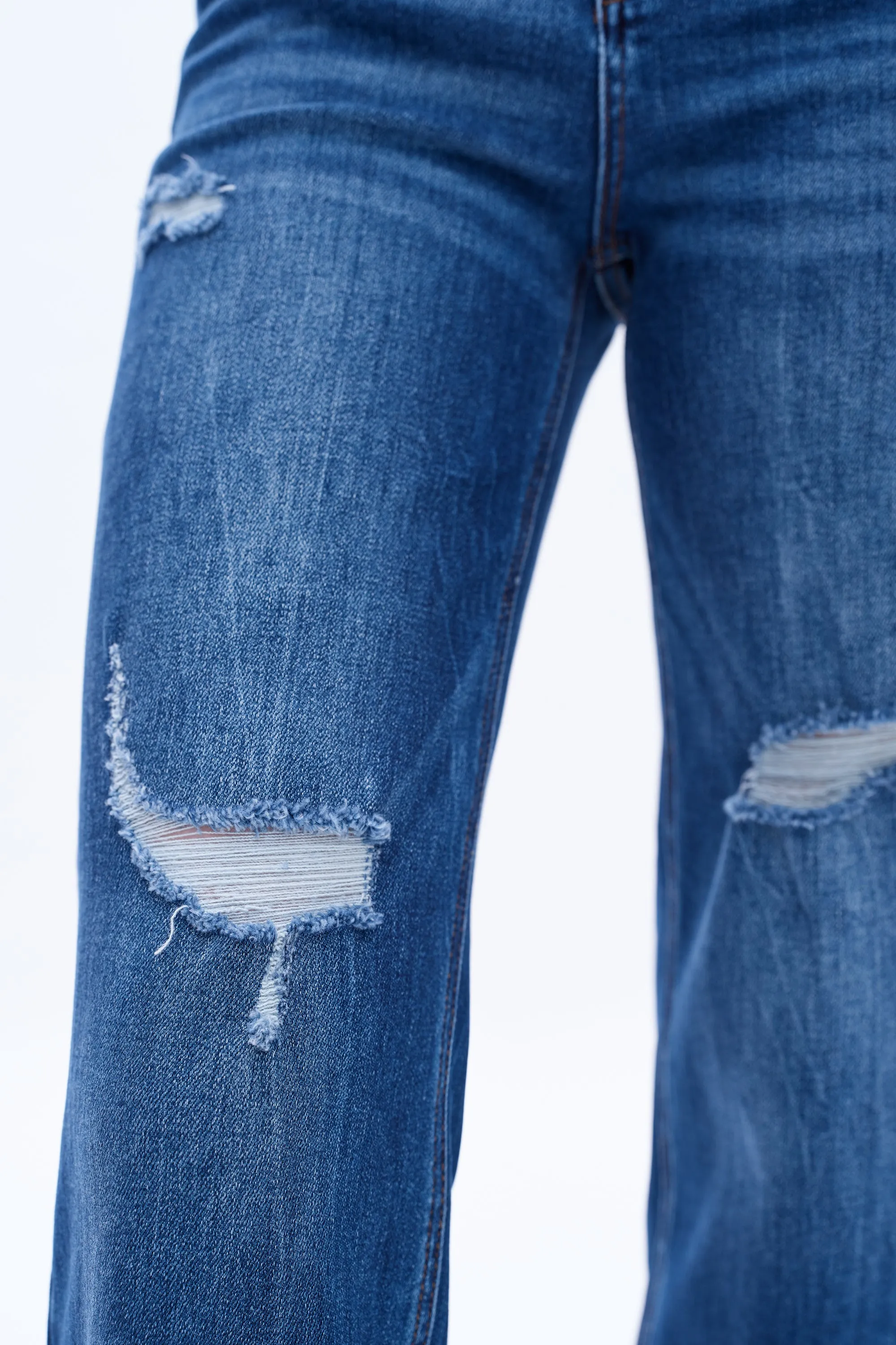 HIGH RISE WIDE LEG JEANS BYW8120 DARK BLUE