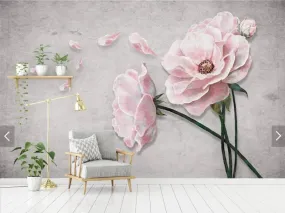 Large floral wallpaper Flower wall backdrop Peel and Stick wall mural Self Adhesive Removable wallpaper Living Room Bedroom wall decoration