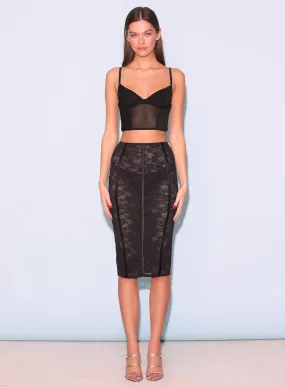 Le Stretch Lace Pencil Skirt