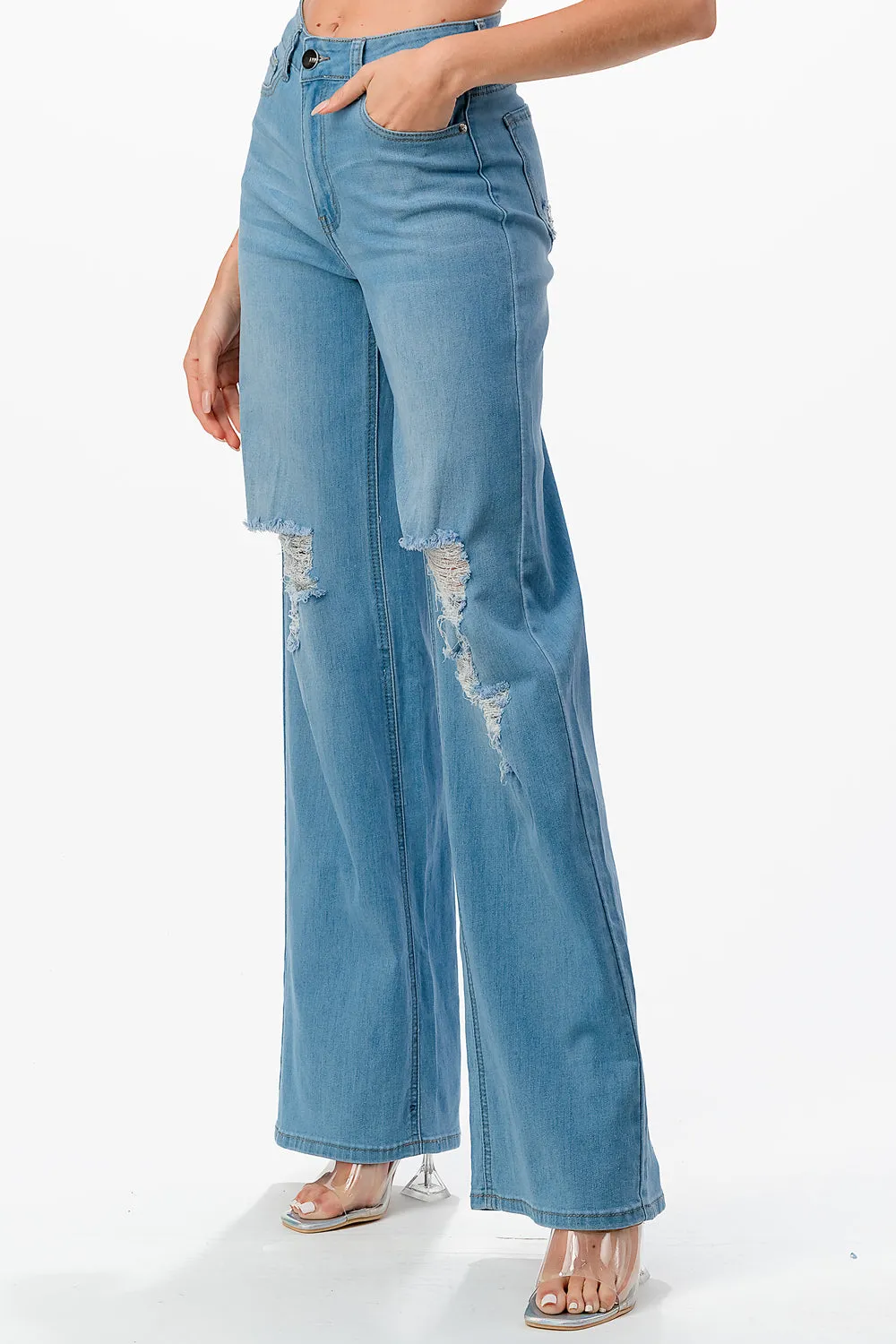 LM-040 WIDE LEG JEANS LIGHT BLUE