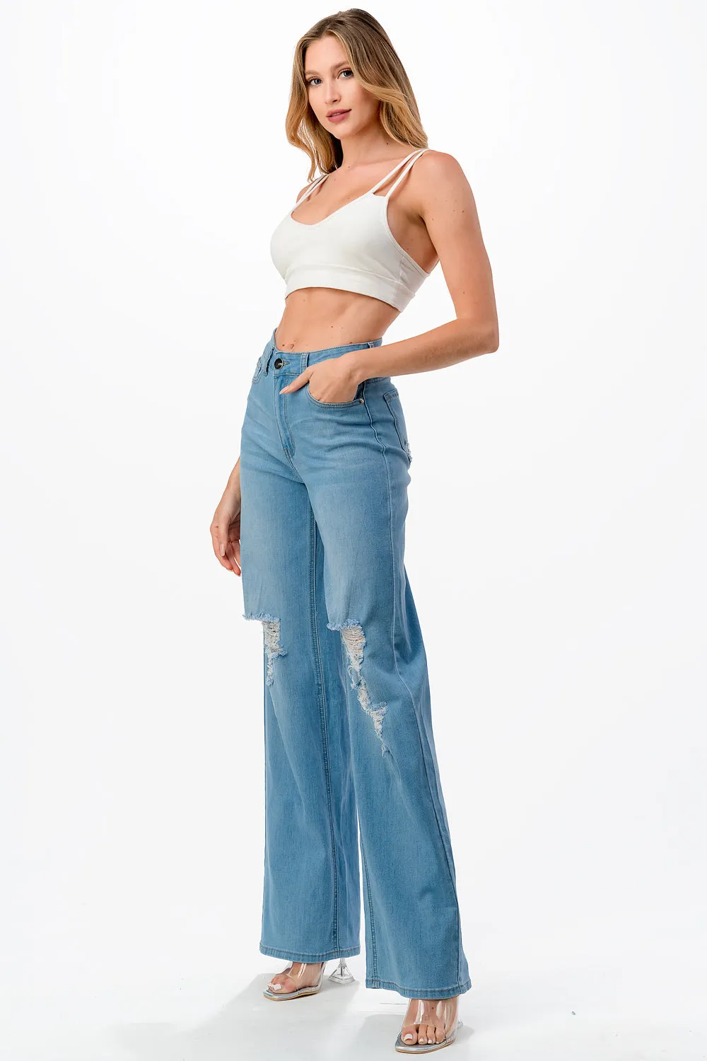 LM-040 WIDE LEG JEANS LIGHT BLUE