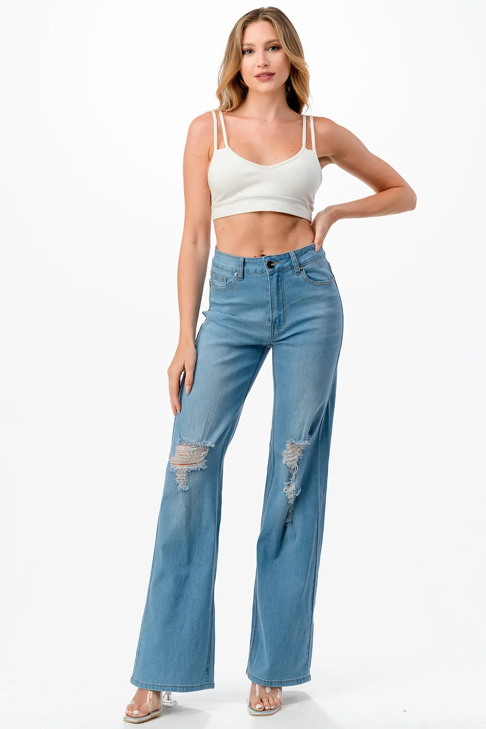 LM-040 WIDE LEG JEANS LIGHT BLUE