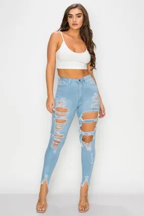 LO-190 RIPPED SKINNY DENIM