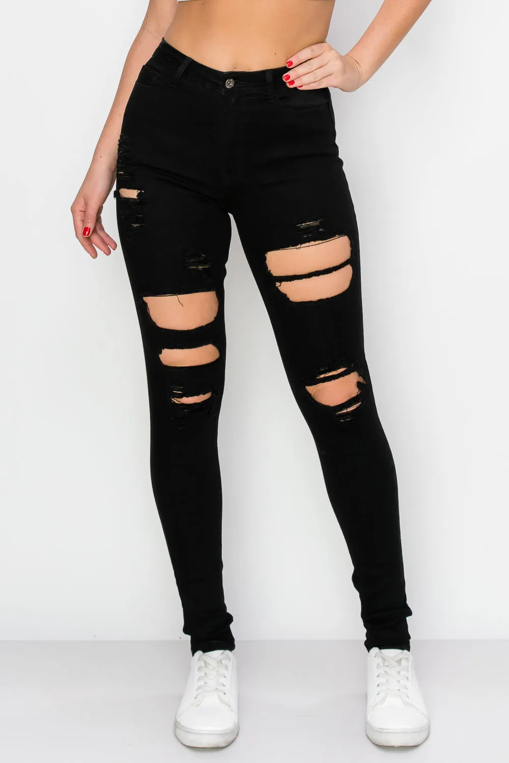 LO-207 RIPPED SKINNY DENIM