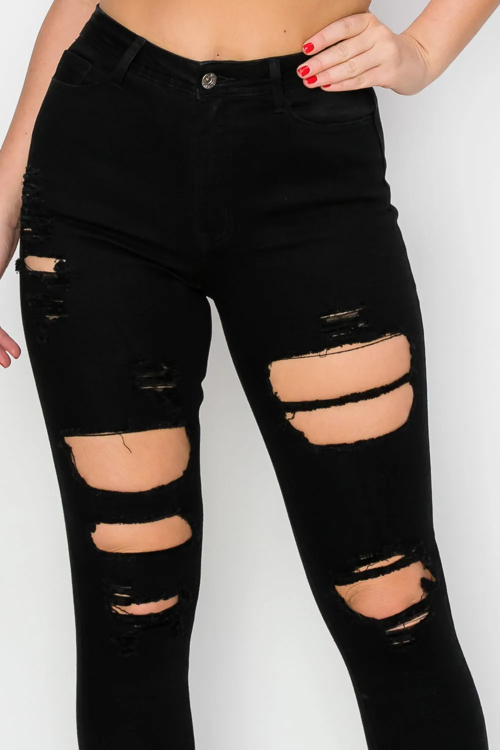 LO-207 RIPPED SKINNY DENIM