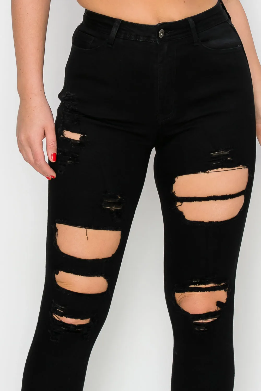 LO-207 RIPPED SKINNY DENIM